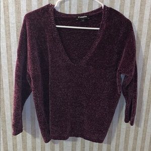 Long sleeve maroon/purple knit sweater